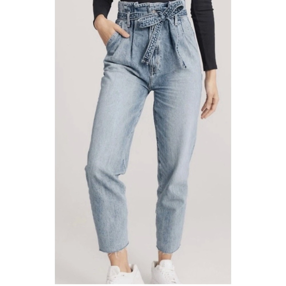 Abercrombie & Fitch Women 28/6 High Rise 3 Button Paperbag Waist Boho Mom Jean